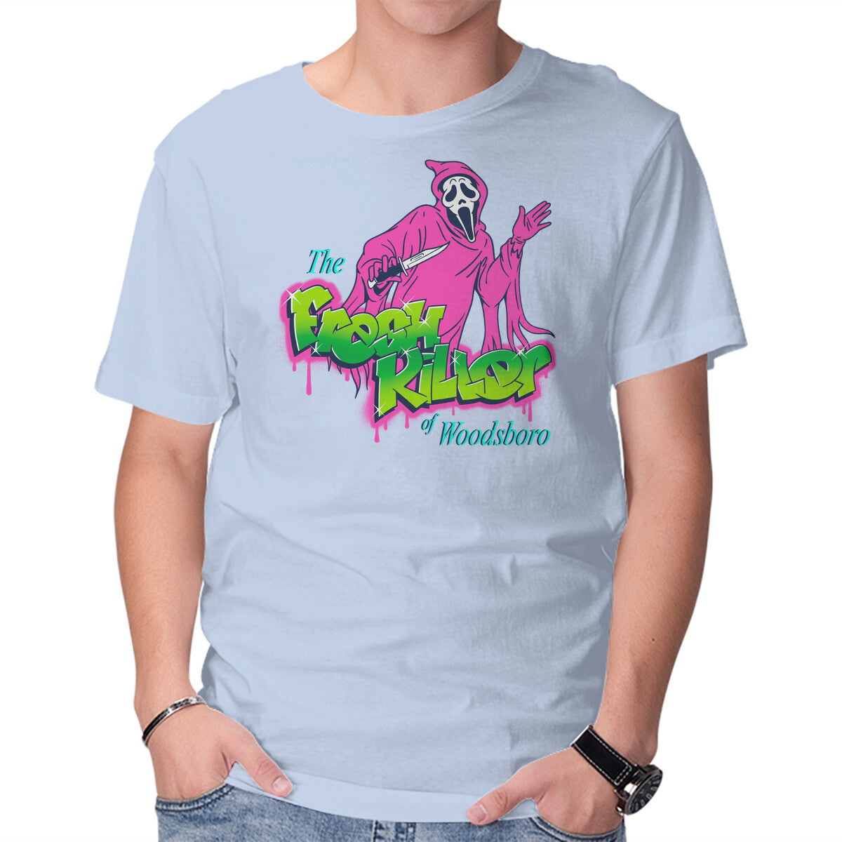 Unisex Crew Neck T-Shirt The Fresh Killer Graphic Short Sleeve Casual Tee M