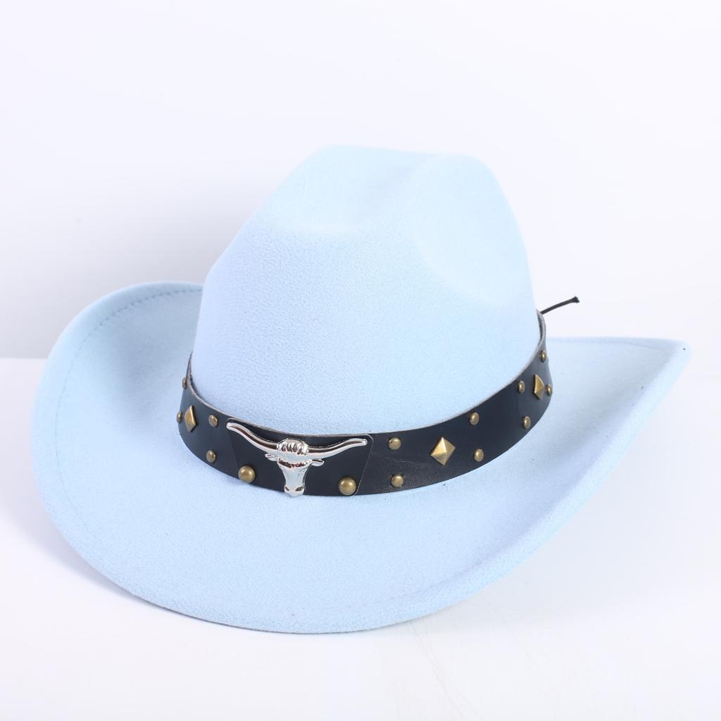 Popular European and American fashion OL style one-word cowboy hat men's and women's high-end top hat jazz hat felt hat