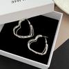 Multi-Layer Love Earrings Women'S High-End Earrings Peach Heart Light Luxury Niche Earrings Of The Same Style