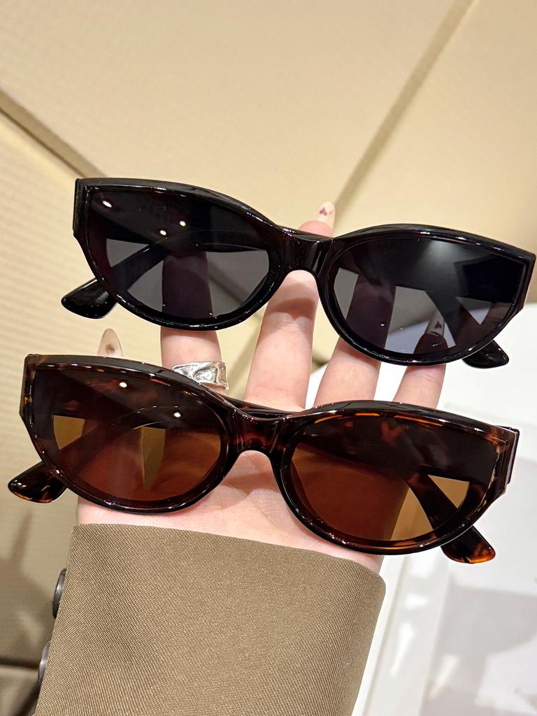 2Pcs New Arrival Cat Eye Sunglasses for Women, Oval Retro Brand Oval Square Sunglasses, Women's Shades, Women's Eyewear