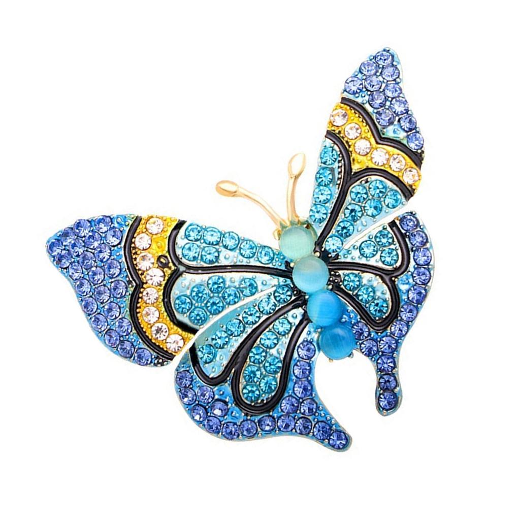 Delicate Rhinestones Butterfly Brooch Alloy Fashion Accessory For Dresses Coats And Jackets Clothing Accessories
