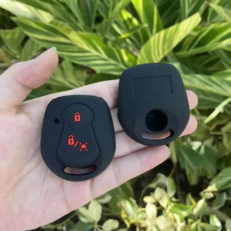2 Buttons Silicone Car Key Cover Case Protective Skin Shell Rubber Set for Ssangyong Actyon Kyron Rexton Keychain Accessories