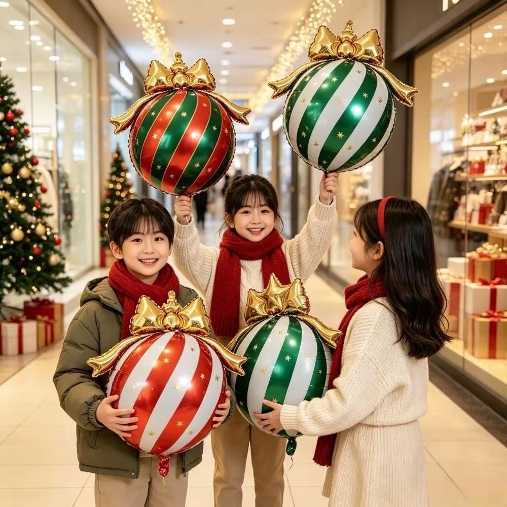 Matte Finish Christmas Bowknot Balloon Gold Bow Holiday Party Ornament Christmas Decoration