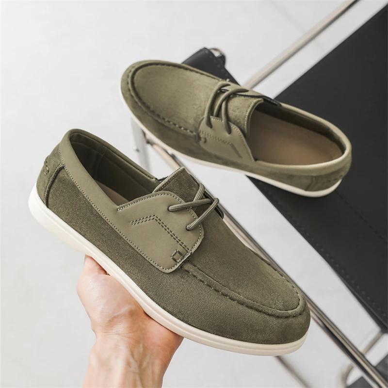 

Минималистичные туфли из замши с круглым носком, удобная повседневная обувь, нейтральная, противоскользящая, повседневная обувь, зеленые спортивные туфли, новинка 2025 39