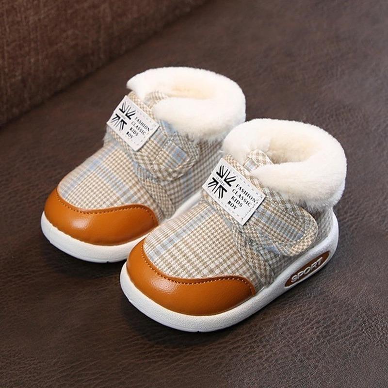 Autumn Winter Children's Plush Warm Snow Boots Male Baby Cotton Shoes Female Baby Walking Shoes