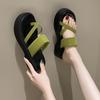 Cool Pantoletten mit dicker Sohle Damen 2025 Sommerbekleidung Mode Muffinsohle Sandalen lässige vielseitige Flip-Flops Strandschuhe