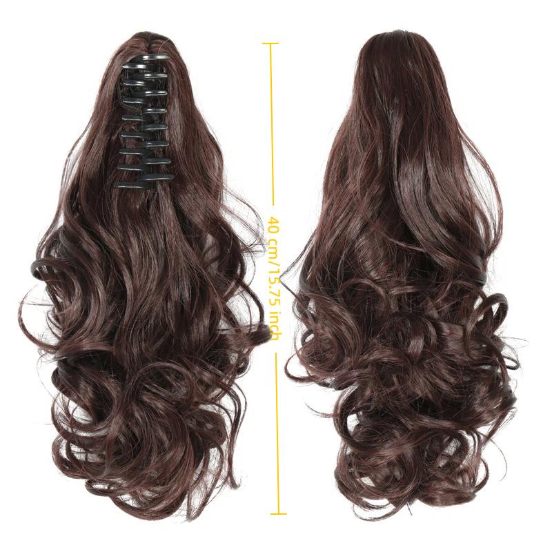 Claw Clip In Ponytail Extension Synthetic Hairpiece Curly Wavy Hair Extension 15 Inch Long Ponytail Hairpieces For Women Girl