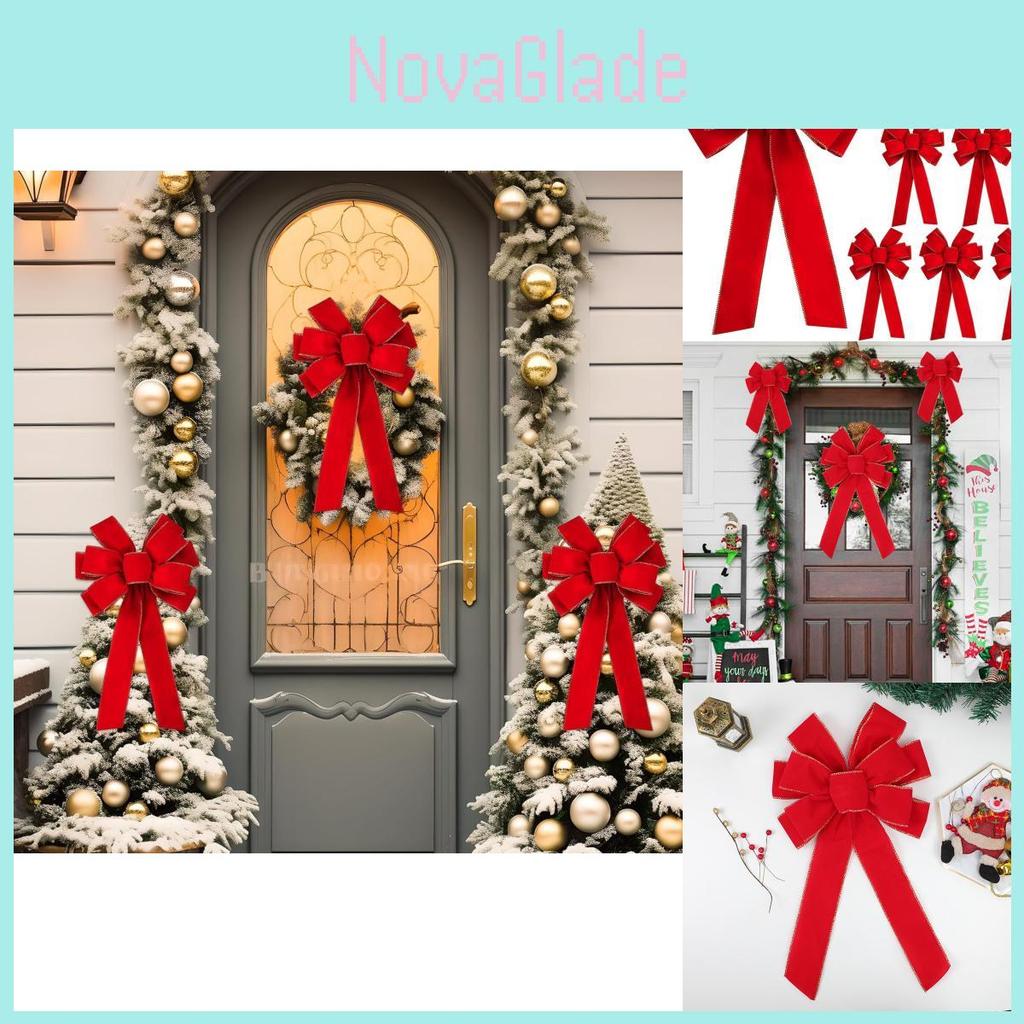 Elegant Red Velvet Bow Christmas Decoration Ribbon With Plush Fabric For Festive Cheer