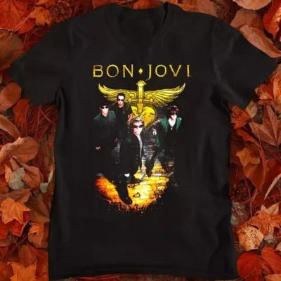 Bon Jovi Tour Concert Graphic Black Short Sleeve Unisex S5XL TShirt Unisex T-Shirt