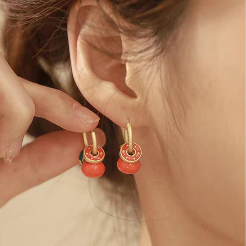 Enamel Dripping Oil Earrings Fashionable Ear Cuff for Daily Outfit and Party Look Stylish Ear Buckles Accessories