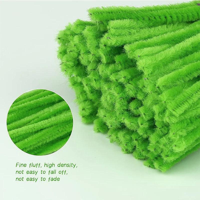 100Pcs 30cm Colors Chenille Stem Twisted Rod Iron Wire DIY Handcraft Wool Root Fluffy Bar Twisting Decor Pipe Cleaner Plush
