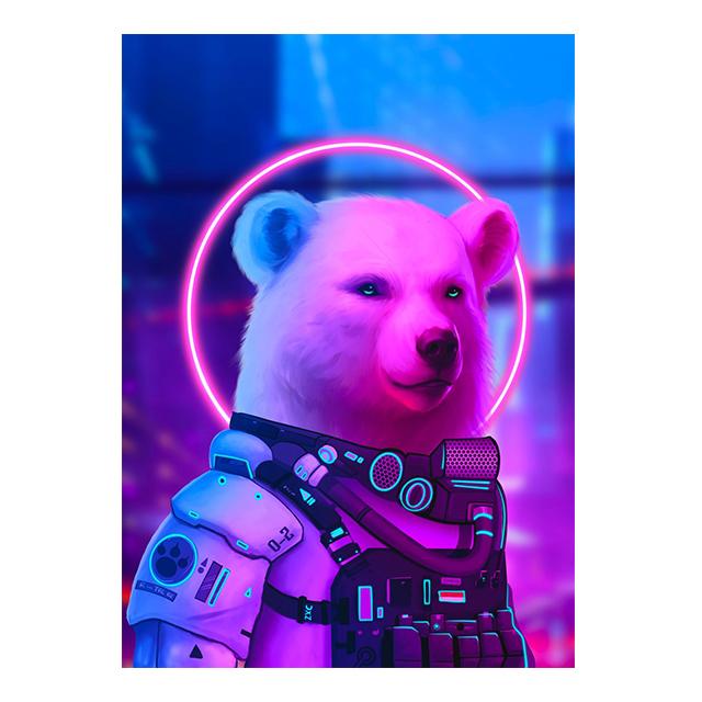 Cyberpunk Cats Duck Bear Fantasy Posters Wall Art Canvas Prints Modern Fashion Animals Paintings Living Room Home Decor Pictures