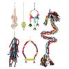 6pcs Small Bird Swing Toys Safe Multifunctional Parrots Chewing Hanging Toys for Parakeets Cockatiel Conure