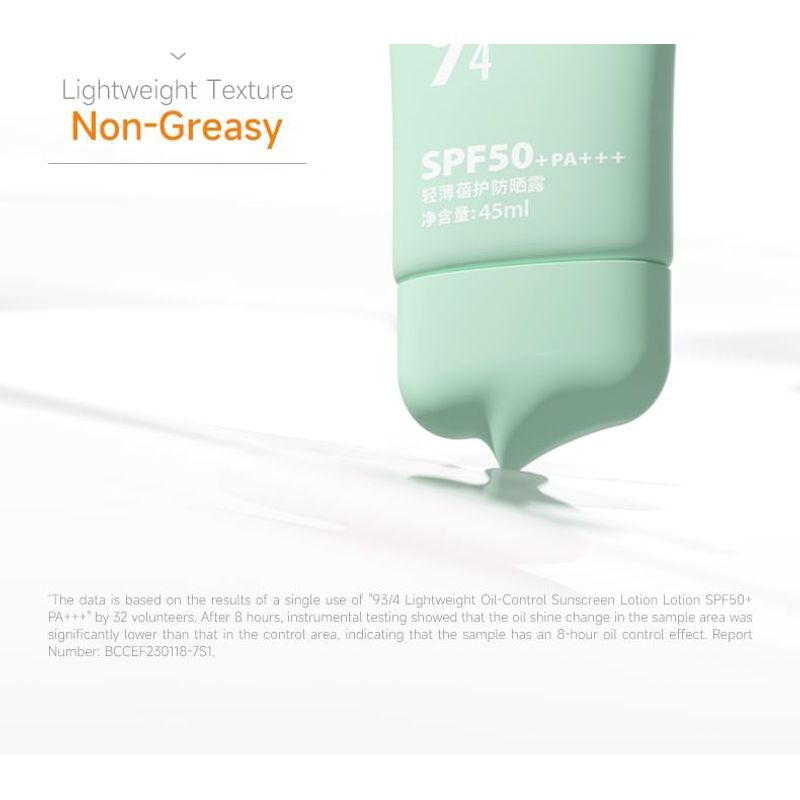 934 - Lightweight Oil-Control Sunscreen Lotion SPF 50+ PA+++