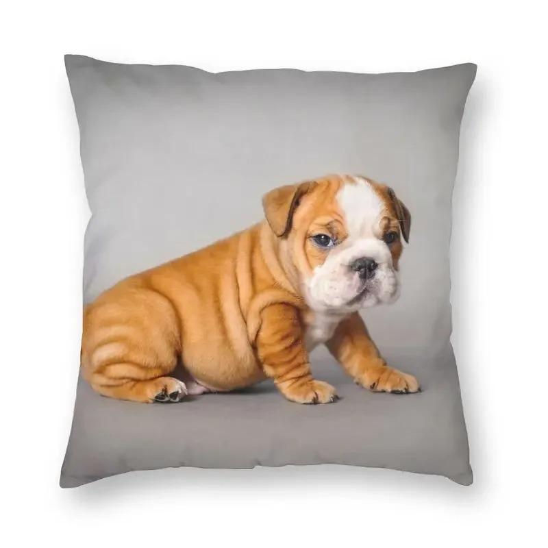 Pet Dog Funny Puppy Floor Pillowcase Living Room Home Decor Nordic English Bulldog Cushion Cover