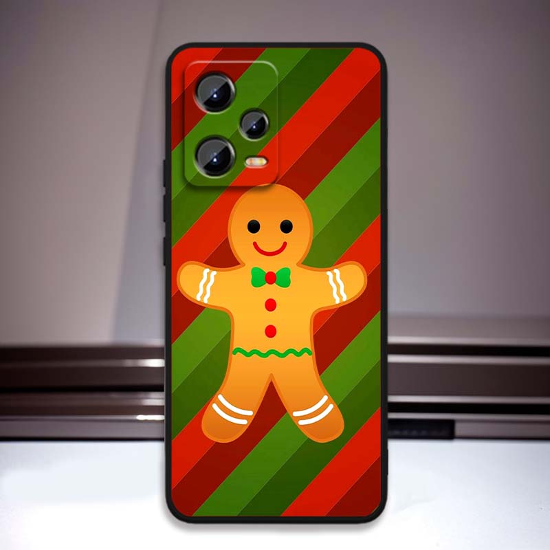 Christmas cartoon pattern For Xiaomi Redmi Note 15 14 13 12 12S 11E 11 11S Pro Plus 4G 5G Black Soft TPU Phone Case