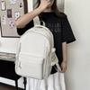 Fashionable and Versatile Student Schoolbags, Large-capacity Backpacks for Junior and Senior High School Students, Simple Solid-colored Backpacks
