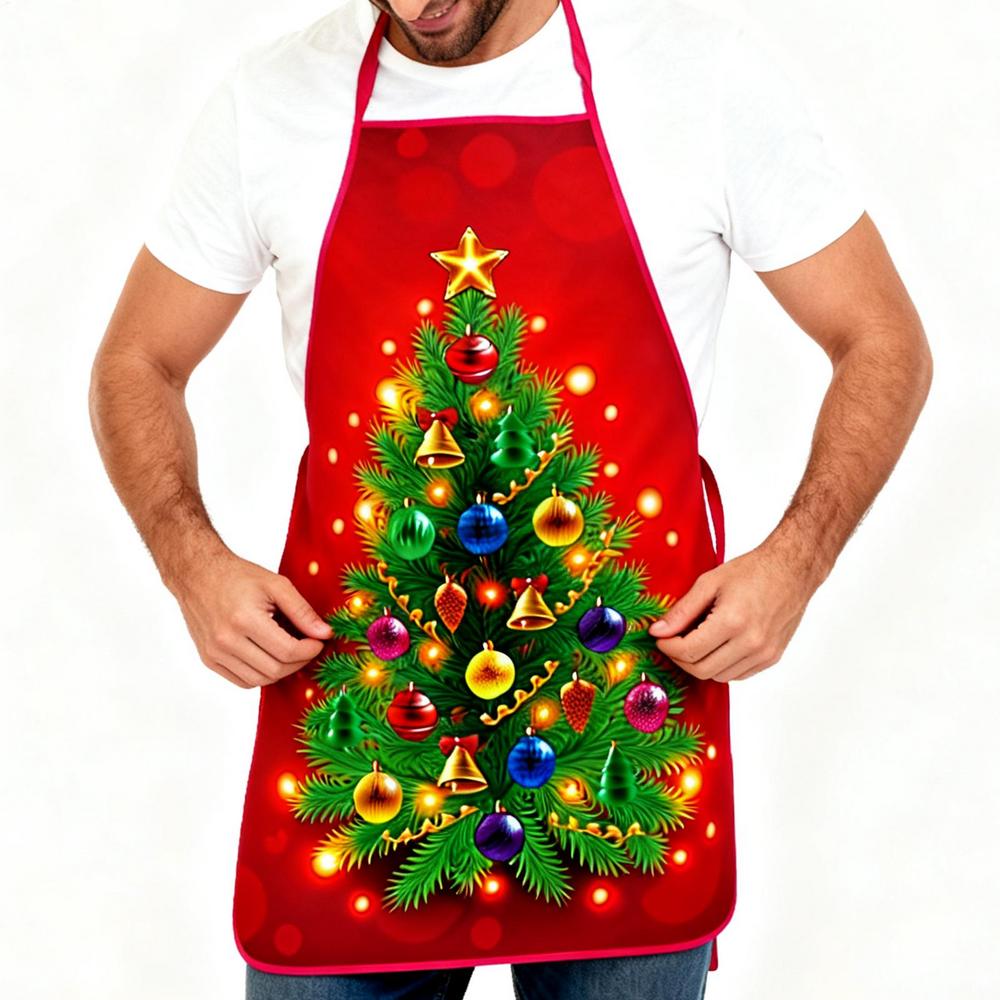 Weihnachtsschürzen für Frauen Koch Wasserdicht Lätzchen Küchenschürzen für Männer Frauen Bäckerin Ehefrau Ehemann Familie Backen Gartenarbeit Nähen