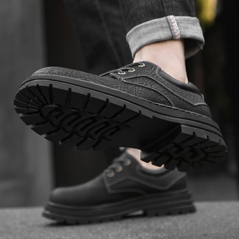 2024 Genuine Leather Fashion Casual Shoes Men All-match for Men Non-Slip Shoes New Arrival Male Comfortable Outdoor Hiking Shoe