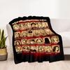 Halloween Horror Icons Blanket Ultra-Soft Suitable for Seaside Bed Livingroom All-Season Use Playful Design Perfect Gift for Relatives and Friends