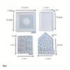 4Pcs/set 3D House Heart Silicone Molds for Resin Concrete Love House Candle Holder Mold House Shaped Decoration Ornaments Gypsum Mold