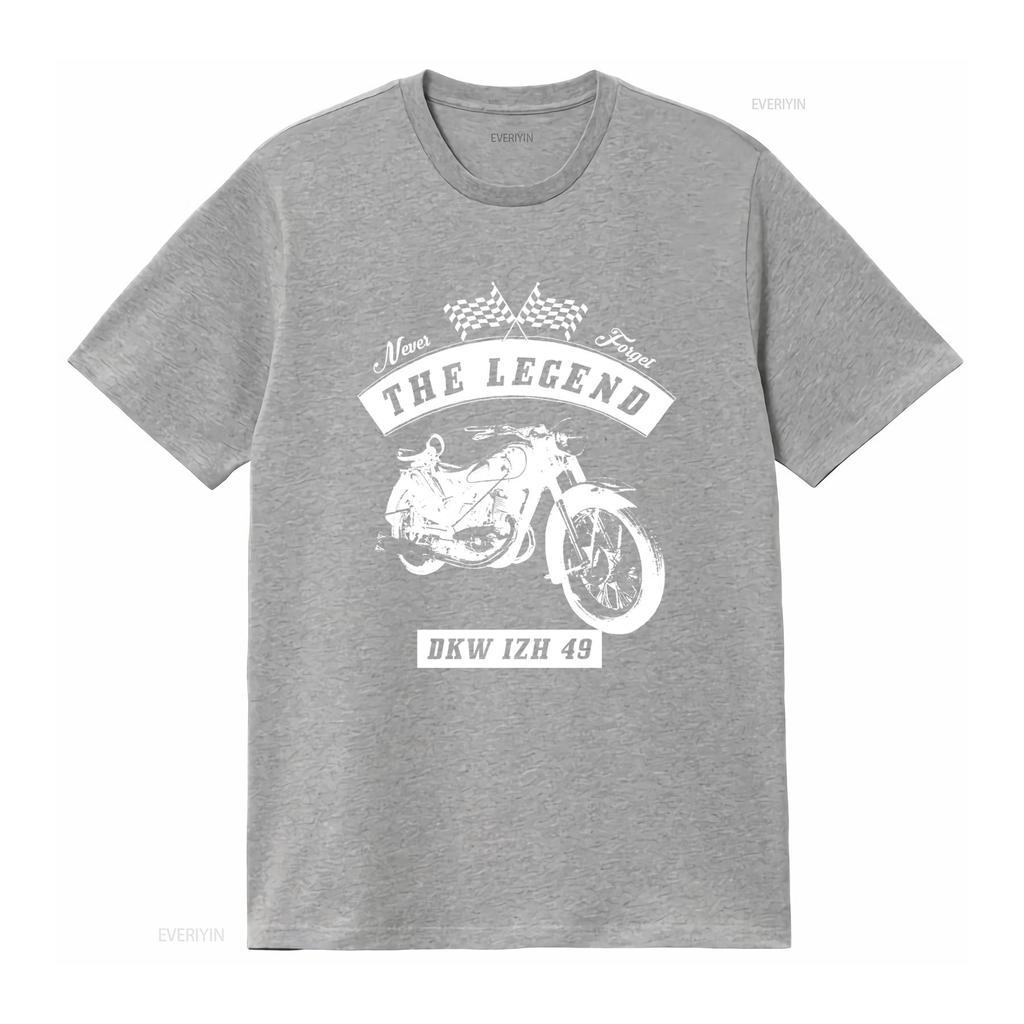 DKW IZH 49 Motorfiets Klassiek Retro T-shirt Vergeet Nooit De Legende Ontwerp vintage Gewassen streetwear Casual