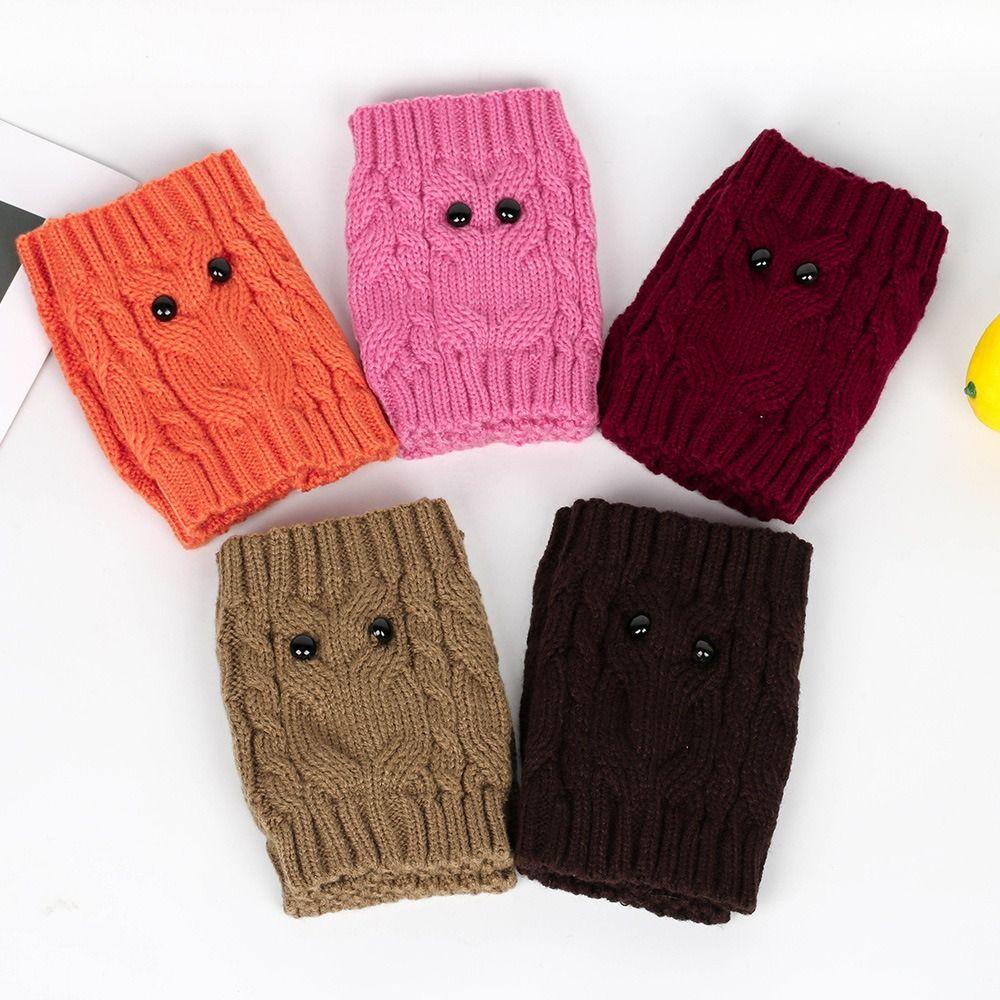 Owl Eyes Knitted Boot Covers Twist Cable Knit Leg Warmers New Boot Cuffs Cover Women