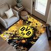 Bvb Splatter Art Teppich für den Boden Büro-Teppich Perfekt für Arbeitszimmer Spielzimmer Eingangsbereich Balkon Rutschfester Teppich Büro Heimdeko