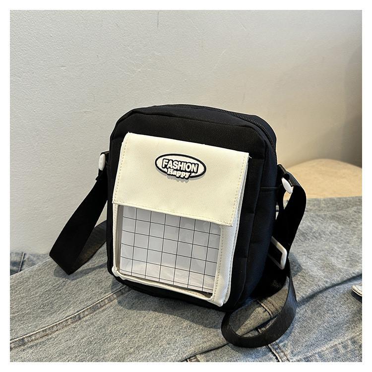 Милая и свежая сладкая мини-сумка кроссбоди из парусины для женщин в стильных цветах чёрный