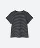 MOONSUN M.C Stripe Notch Neck T-Shirt / Black