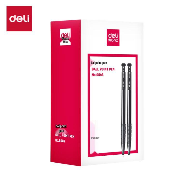 Deli 0.7mm Retractable Ballpoint Pen, Soft Grip