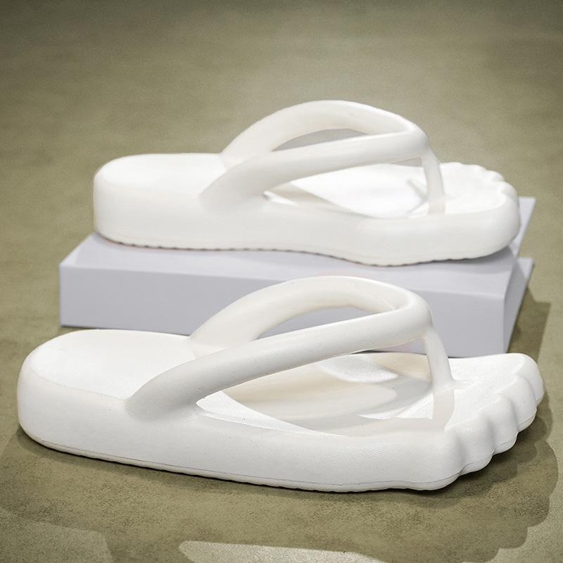 

Модные мужские шлепанцы, вьетнамки, плоские, легкие, удобные, из ЭВА, дышащие, в праздничном стиле, пляжные, для душа, летние, 3 цвета, вьетнамки 40-41 белый