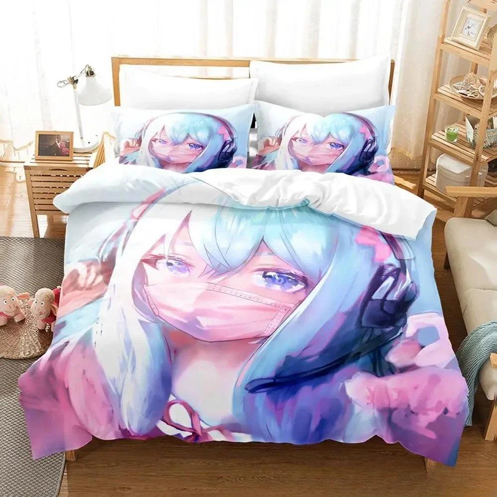 Home Living Luxury  Sagiri Izumi Bedding Set Cartoon Anime Three-piece Set Adult Kid Bedroom Duvet Cover Sets 3D Kawaii Girls
