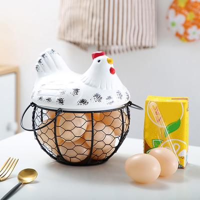 Eramic Egg Basket Potato Sundries Basket Pojemnik na jajka Organizacja przechowywania w domu Żelazny kosz do przechowywania owoców Dekoracja kuchni