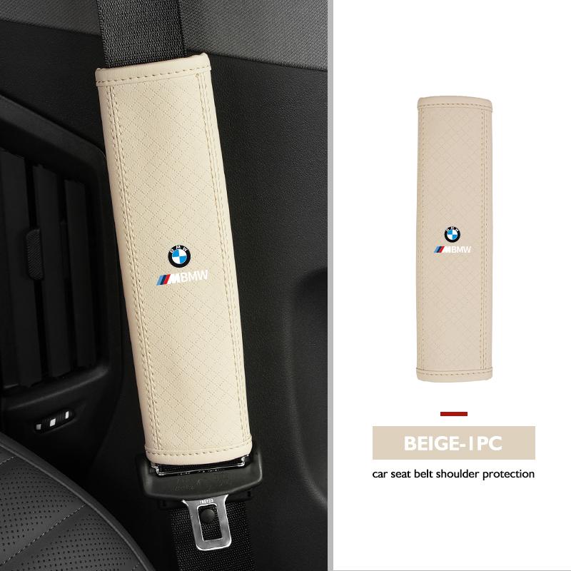 BBKI7 Leather Car Seat Belt Cover Shoulder Protection Strap Pad For BMW E90 E60 E46 E39 F30 F10 E87 X3 X4 X5 X1 G30 G20