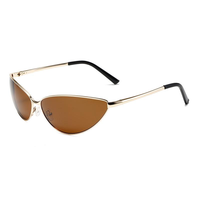 

Металлические солнцезащитные очки Export Future2k Polarized Y Fashion Cat Eye Spring Hinge Retro Gold Frame Dried