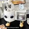 Rotating Cosmetic Organizer: Dust-proof Makeup Brush Holder, Desktop Pen Cup, Lipstick & Eyeshadow Storage.