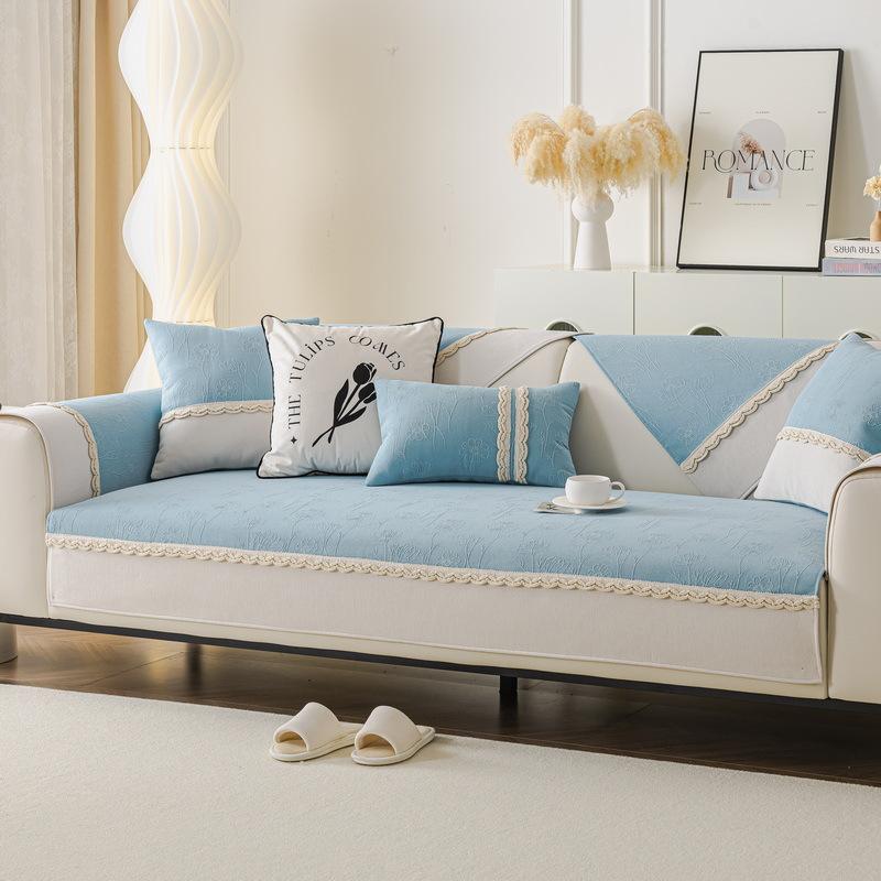 French Sofa Cushion Universal In All Seasons  New Light Luxury Leather Sofa Cover Non-Slip Sofa Cover Cloth Towel Seat Cushion