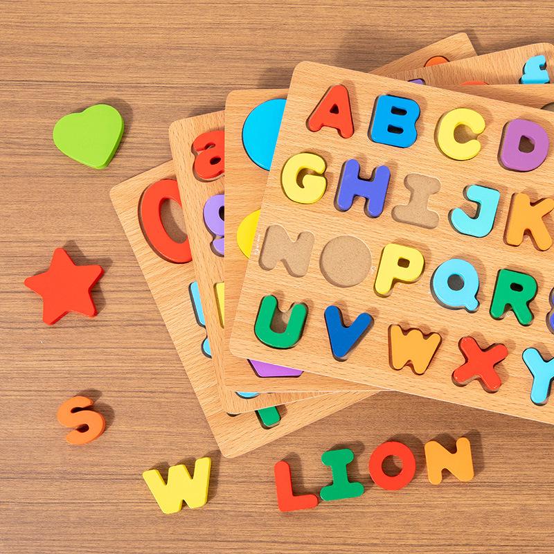 Cross-border Montessori Wooden Alphabet Puzzle for Kindergarten Children - Educational Hand-Grasp Toy