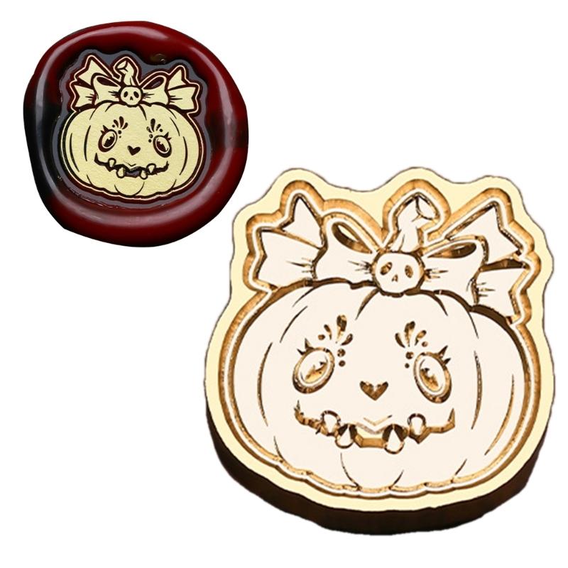 Pumpkins Sealing Wax Stamp Halloween Series Wax Seal Stamp Brass Head Seal Stamp for Scrapbooking Invitations Decoration
