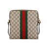 Gucci Ophidia Logo Stripe Webbing Canvas And Leather Shoulder Bag Small Men Shoulder Bag Ebony 547926-96IWT-8745