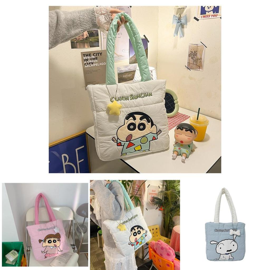 Crayon Shinchan Nylon-Tragetasche mit Buchstaben-Design für den täglichen Gebrauch