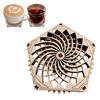 Kinetic Coaster Handmade Unique Pentagram Design Swivel Wooden Coasters Subtle Spiral Texture For Home/Office Decor Gifts
