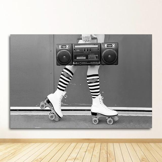 

Настенная картина, современный декор для гостиной, черный, белый цвет, модный принт, сексуальная кинодевушка, камера, холст, картина, минималистский 21cm×30cm NoFrame