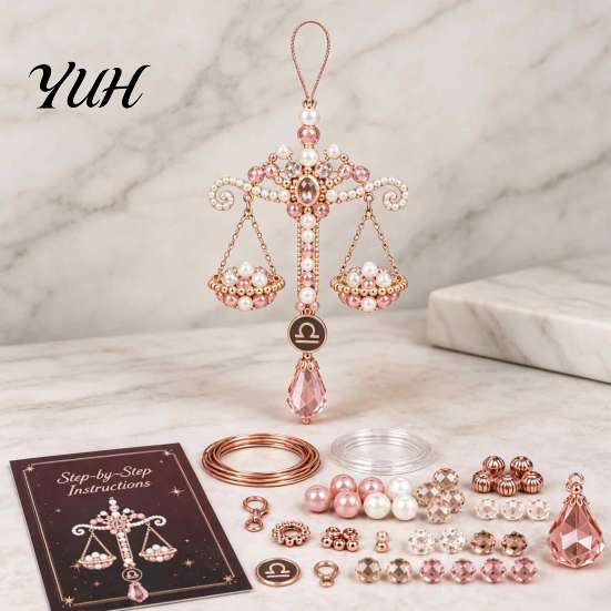 Spiritual Jewelry Making Supplies 12 Zodiac Blessing Beaded Ornament DIY Kit, Beginner Friendly Sign Mother Daughter Craft Projects Beading