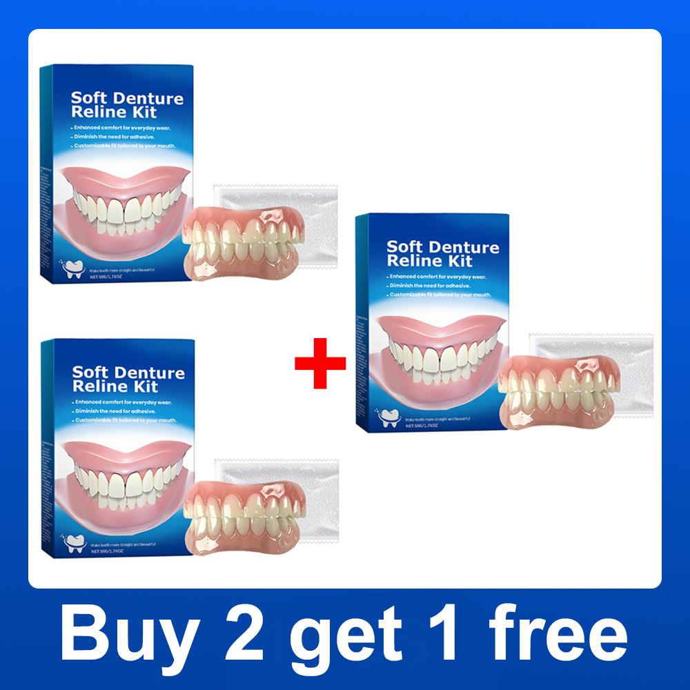 Denture Silicone Kit Soft Liners Upper Lower Teeth Set Easy Use Braces for Comfortable Fit