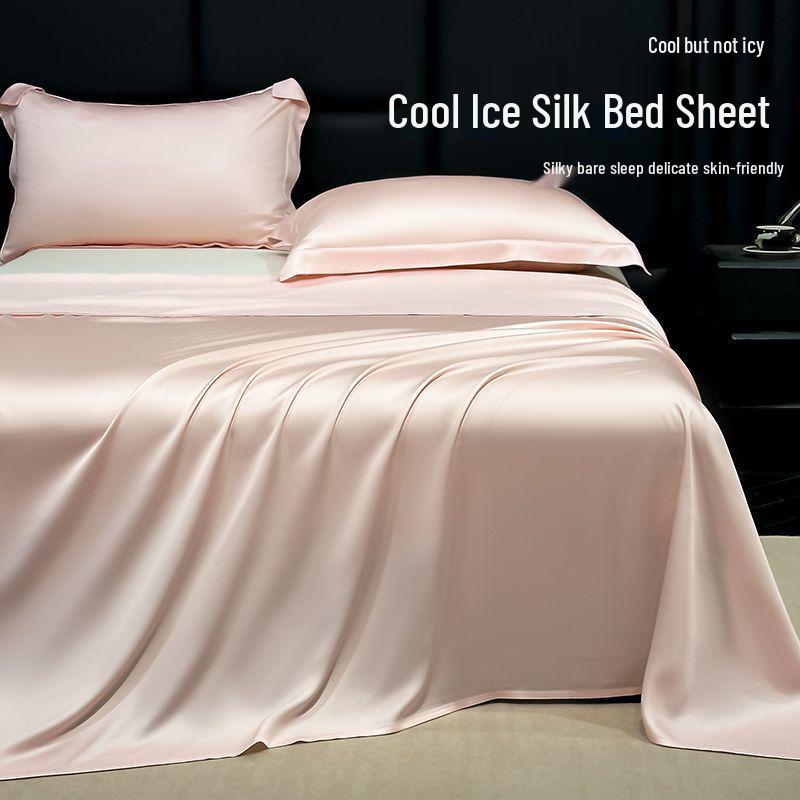 Juego de Ropa de Cama de Seda Helada de Verano Refrescante - Funda Nórdica Lavable y Transpirable, Funda de Almohada para Dormitorios de Estudiantes Individuales