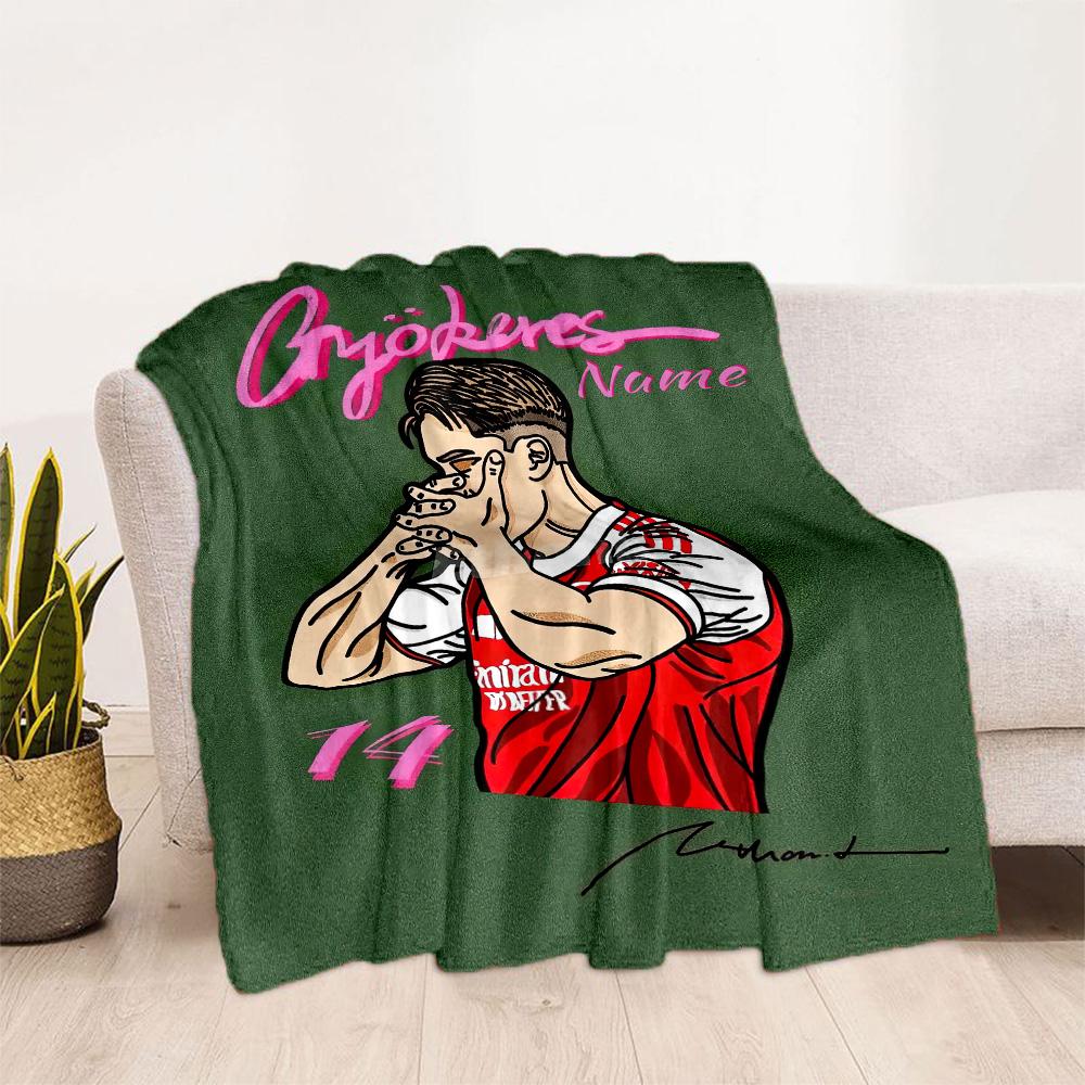 Arsenal Fan Art Personalized Text Blanket Gift Personalized Blanket Ultra-Soft Throw For Home Decor Office Bedding Seaside Four Seasons Universal