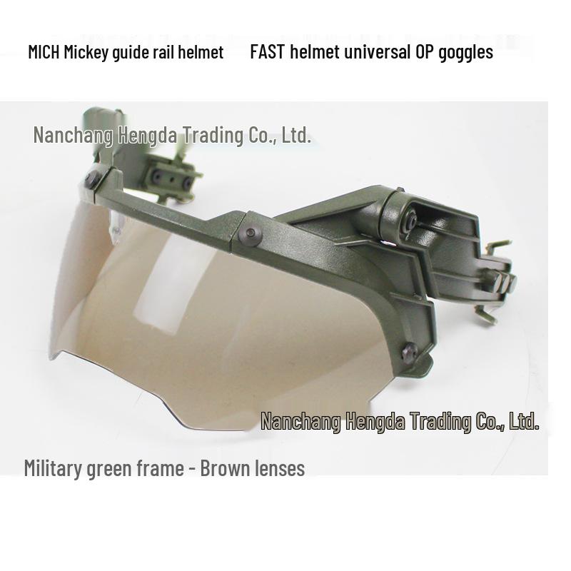 Adjustable FAST Tactical Helmet with Explosion-Proof Goggles - Compatible with MICH and Myopia Glasses for Cross-Border Ops and Riot Control.