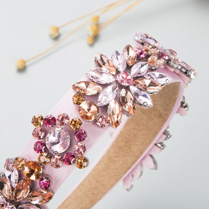 Temperament Fashion Baroc Color strălucitor Bentiță Bandă simplă pentru păr cu margini late, cu accesorii de păr pentru găurit de sticlă